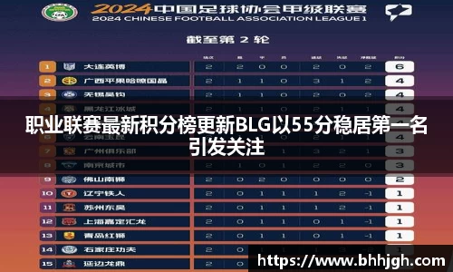 职业联赛最新积分榜更新BLG以55分稳居第一名引发关注